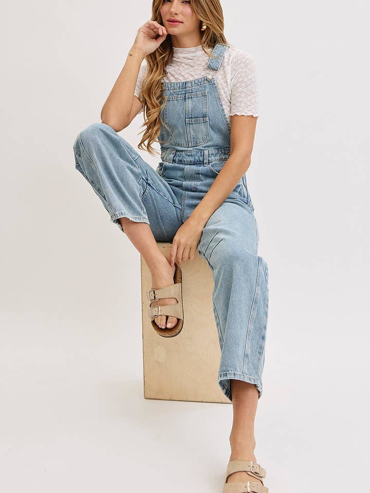 BARREL-LEG DENIM JUMPSUIT  for wholesale on Faire6