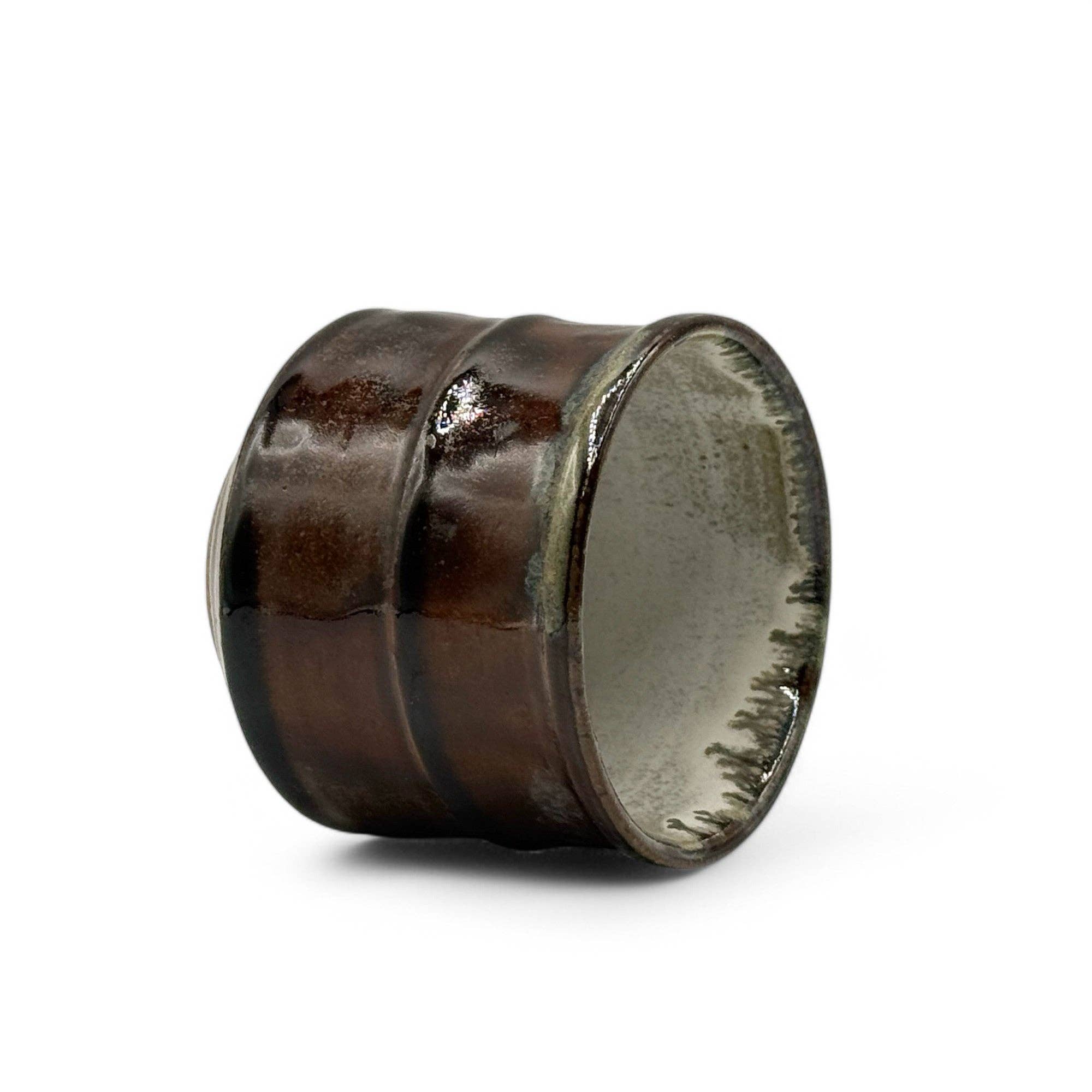 Inoue Tea - Wholesale Coffee/Tea Cup - Karatsu Setsume Brown Mino-yaki Yunomi - Japanese Teacup3