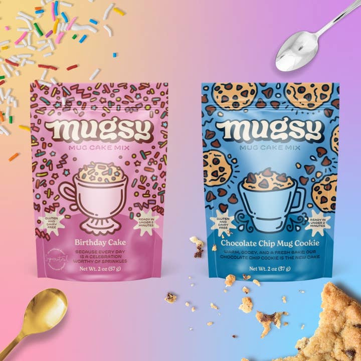 Mugsy Bakes - Wholesale Cake Mix - Mixed Case - Chocolate Chip Mug Cookie and Birthday Cake