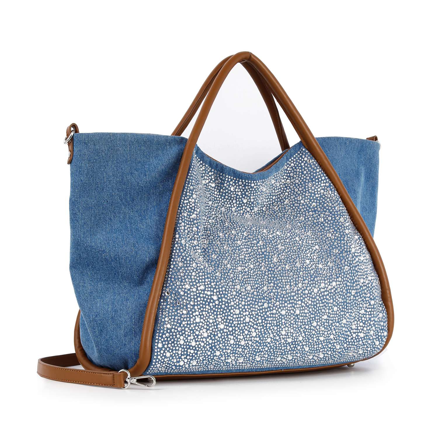 Handbag Express - Wholesale Tote Bag - Women's - Rhinestone Denim Unique Fashion Tote6