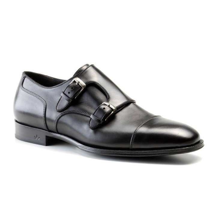 Double Monk Riccardo in Nero for wholesale by Risch Shoes