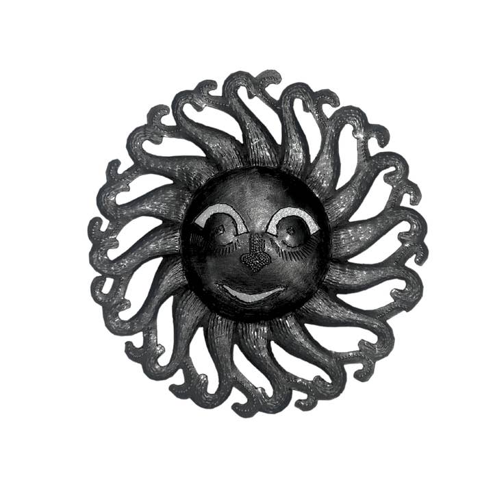 Haiti Fair Trade~ It's Cactus - Wholesale Wall Accent - Mini Sunface, Metal Home Decor, Handmade in Haiti, 6"