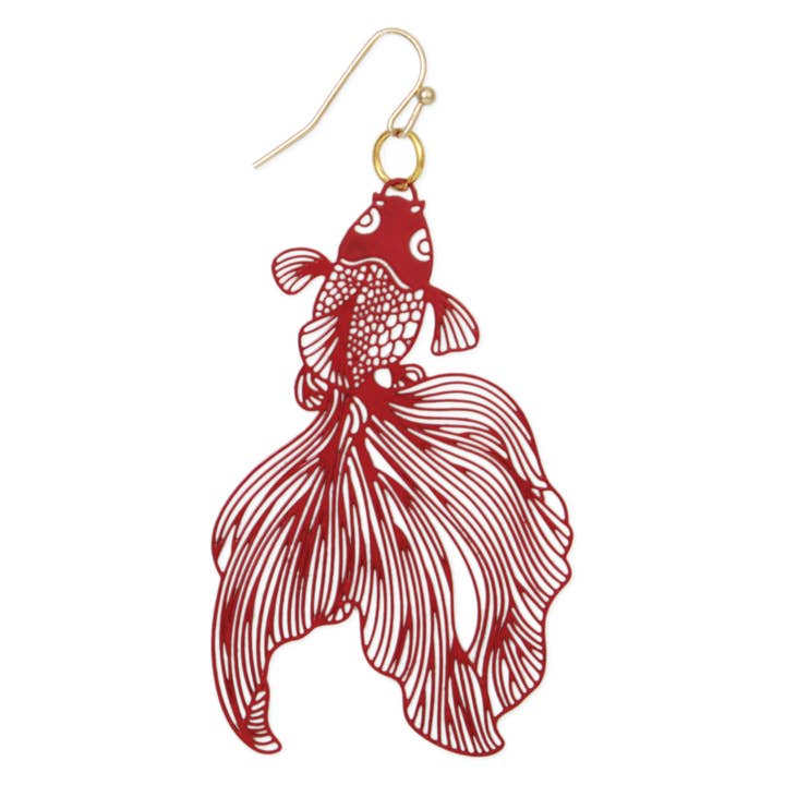 ZAD - Wholesale Dangle Earrings - Captivating Koi Fish Laser cut Earrings
