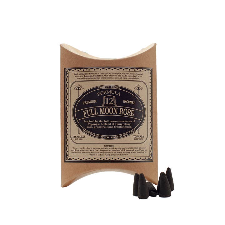 Full Moon Rose Incense Cones for wholesale by 19 Candles
