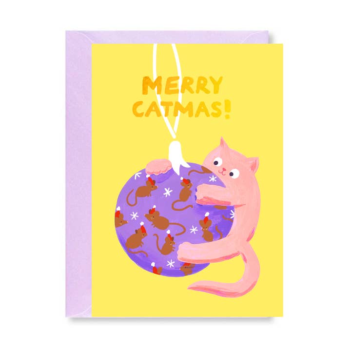 Tarjeta de Navidad Feliz Catmas para venta al por mayor de Ickaprint