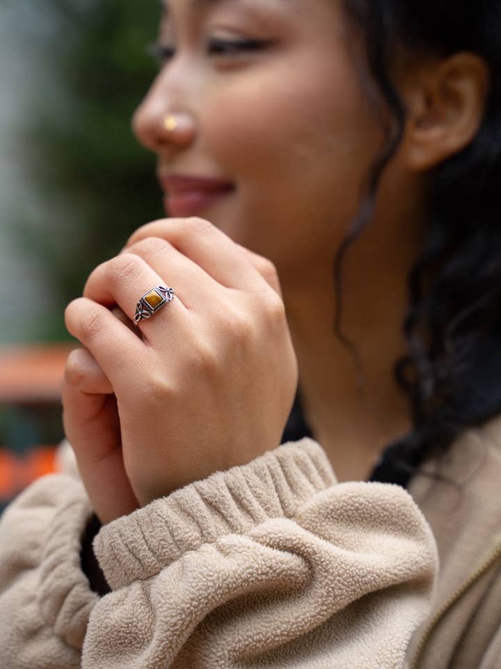 Small Stone Ring Adjustable for wholesale by Urbiana