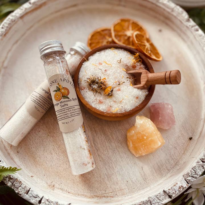 Sage & Stone Apothecary - Wholesale Bath Salts - Orange Mimosa Herbal Bath Salt Tubes
