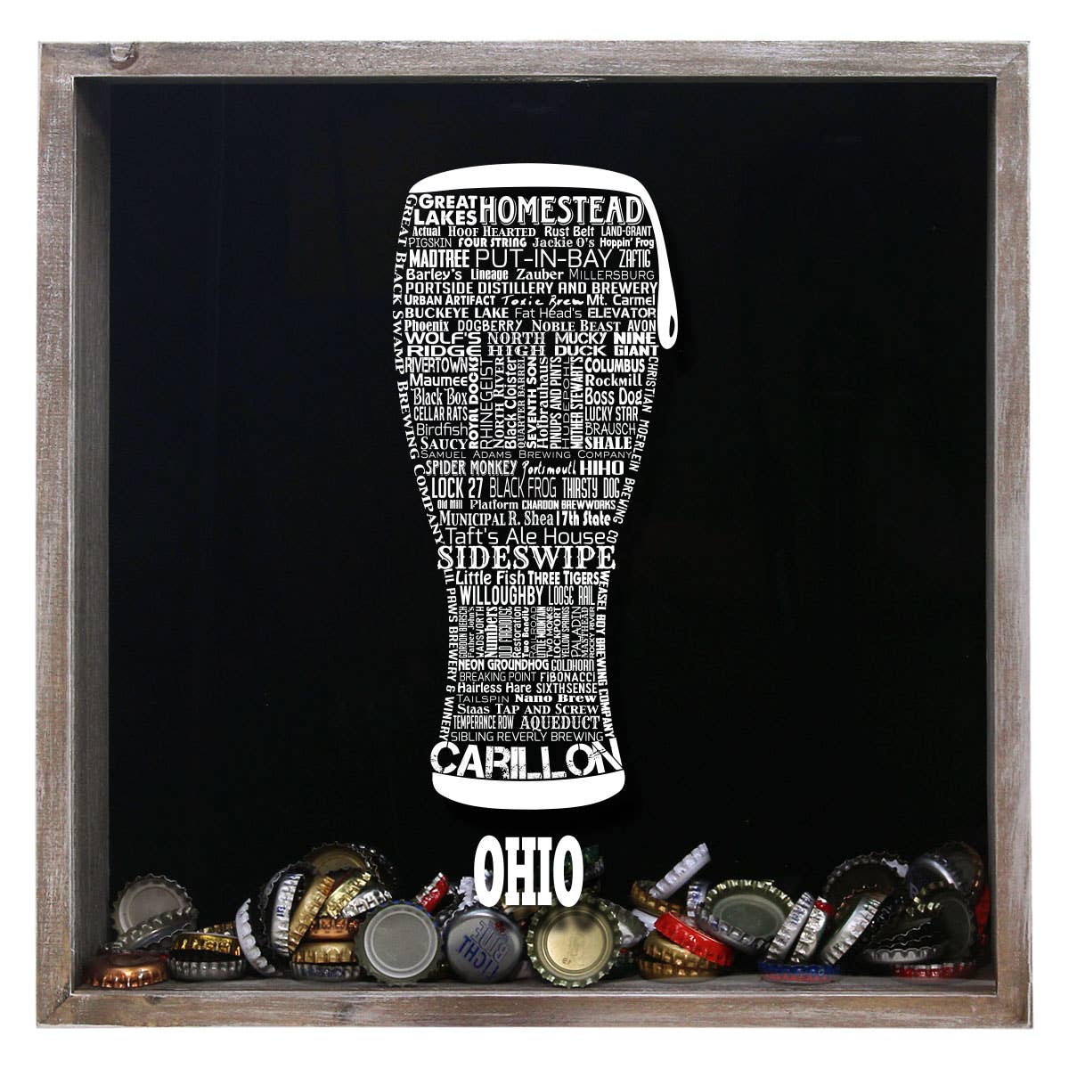 Torched Products – Großhandel 3D-Wandkunst – Cap Collector-Beer Typografie Shadow Box — Farmhouse Antique30