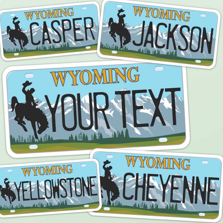 Sentinel Supply - Wholesale Sticker - Wyoming License Plate Bumper Stickers - Custom WY Decals