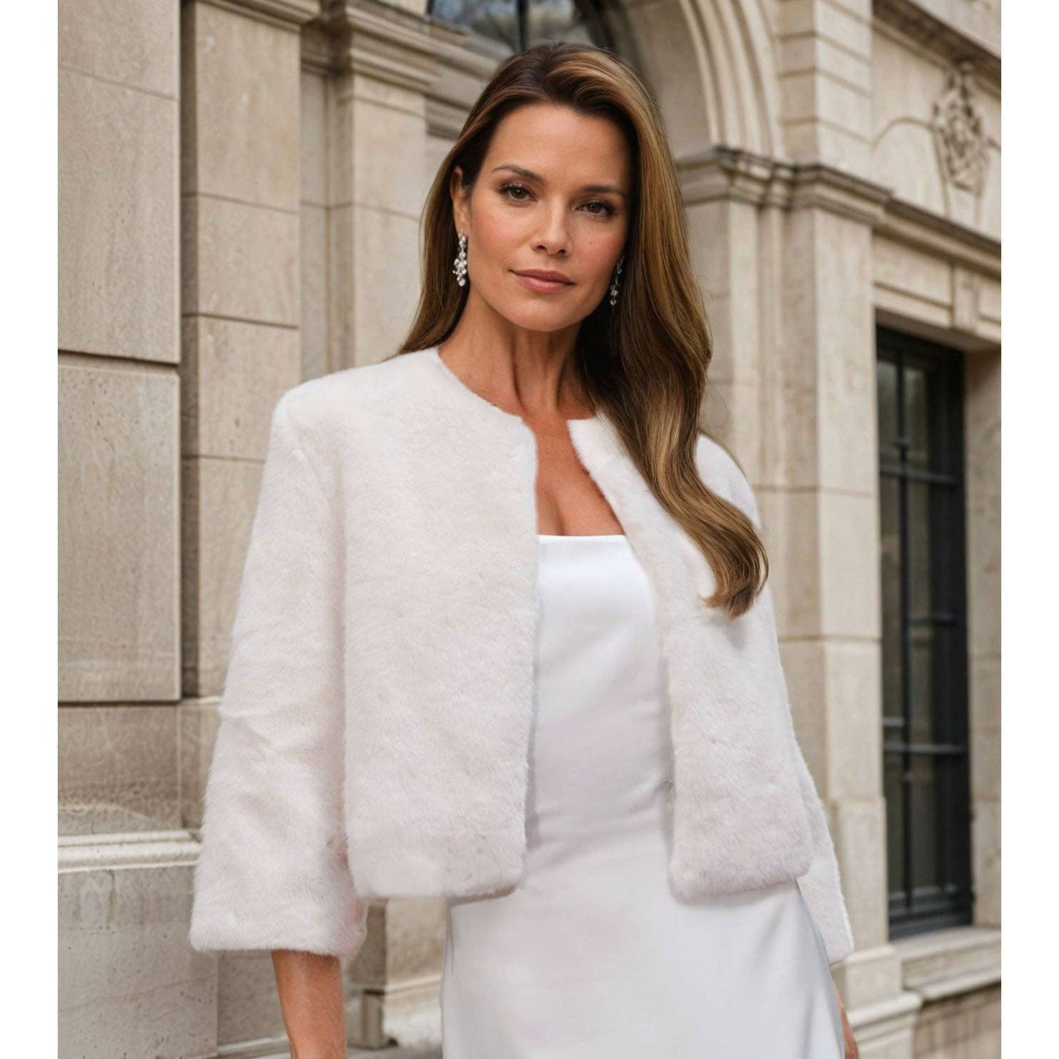 Liberty in Love - Wholesale Jacket - Women's - Serafina ivory faux fur bridal jacket7