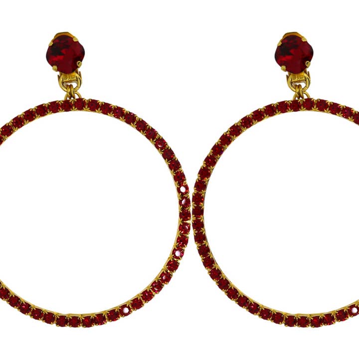 Orecchini a Cerchio Grandi Rossi in Oro (Forati) per la vendita all'ingrosso da parte di VICKISARGE