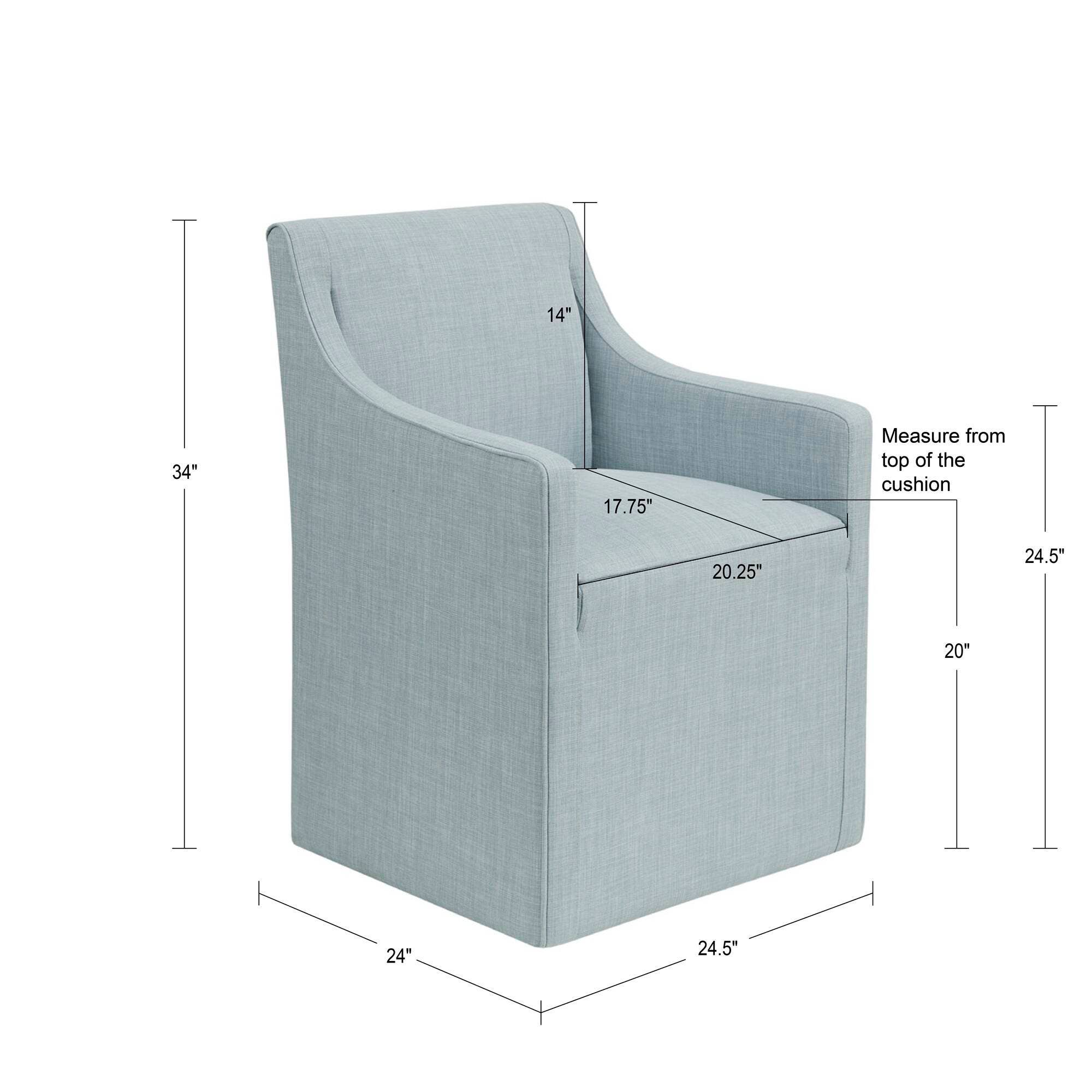 Olliix - Wholesale Chair - Blue Dining Arm Chair with Casters *2