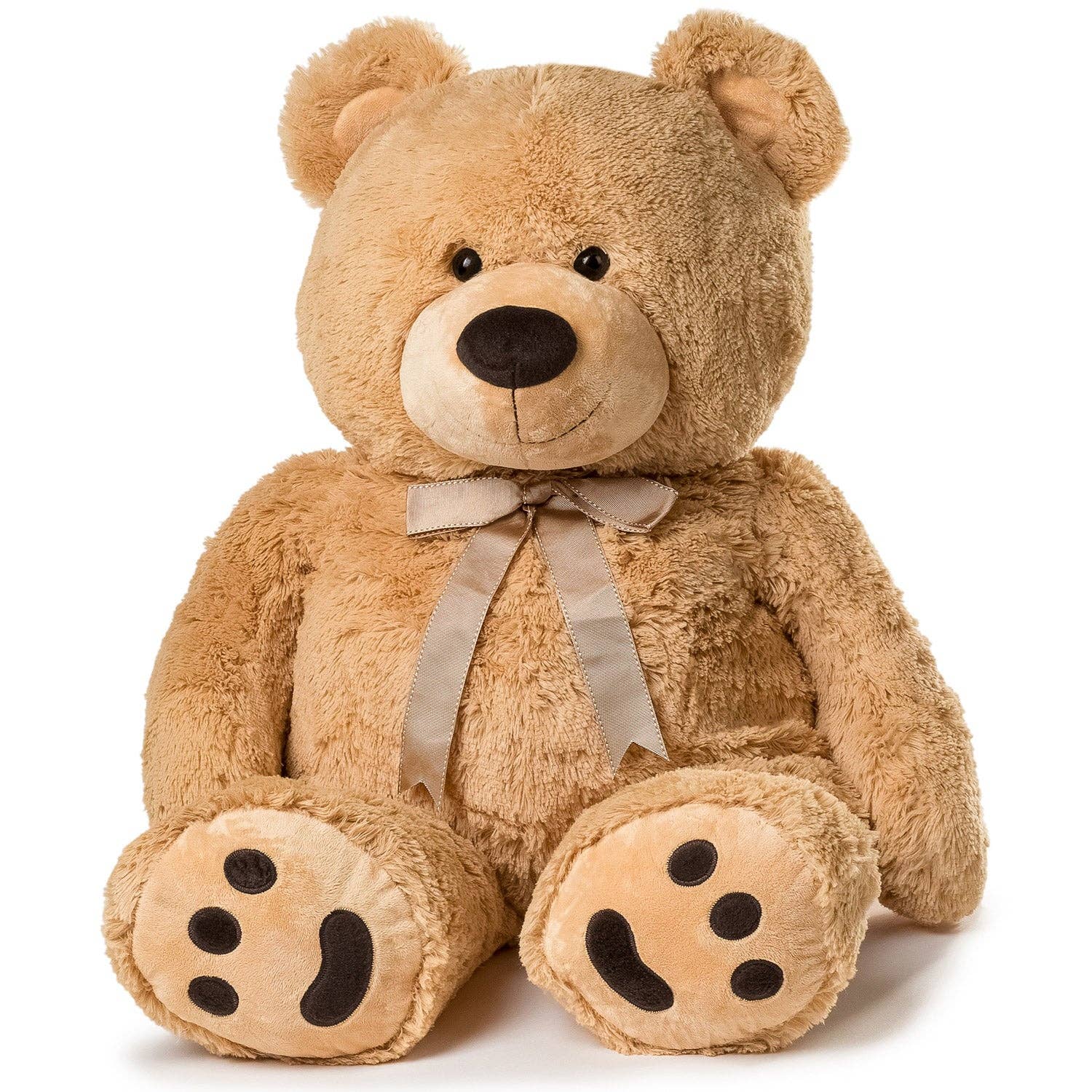 ShopBobbys - Venta al por mayor Peluche - Niños y bebés - Oso de peluche enorme JOON con cinta, color tostado6