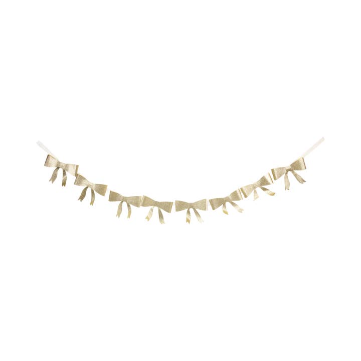 My Mind’s Eye - Wholesale Party Sign/Banner - BOW1102 - Gold Glitter Bow Banner