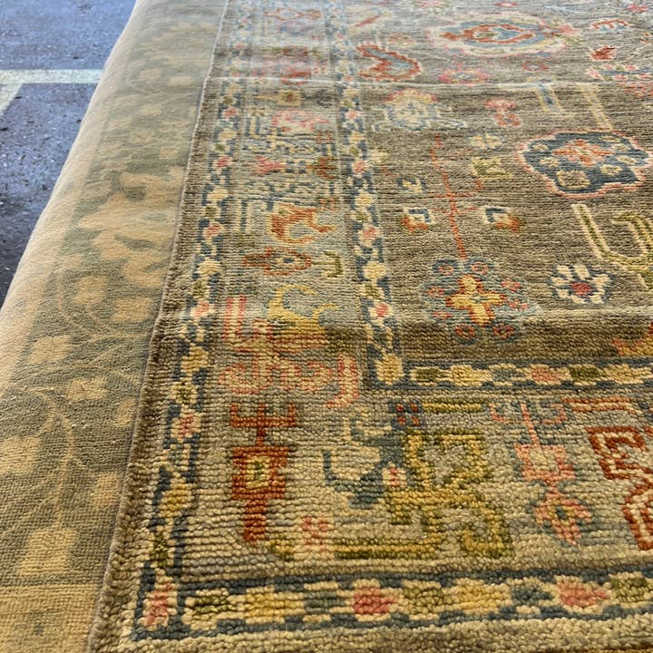 Banana Manor Rug Co. - Vente Tapis - Tapis Oushak noué à la main Bianca 8x10 gris11