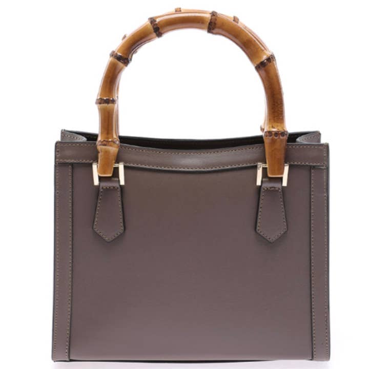 MODARNO - Wholesale Handtas met handvat - Dames - Modarno Lederen tas met handvat van bamboe, Mad handtas