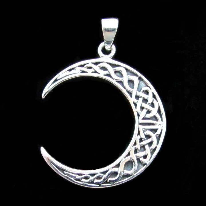 Sterling Silver Celtic Moon Pendant for wholesale by Zeppo Merchandisers Inc