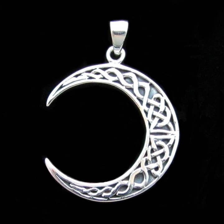 Sterling Silver Celtic Moon Pendant for wholesale by Zeppo Merchandisers Inc