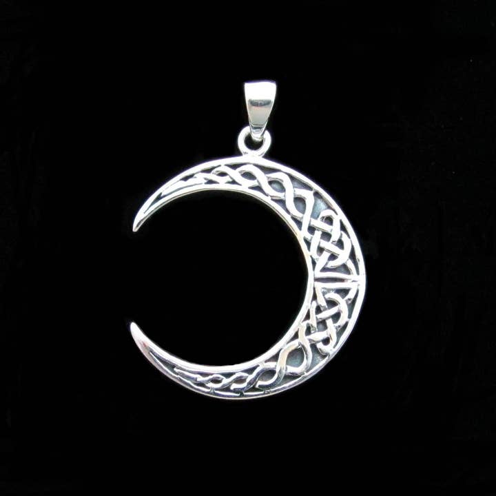 Sterling Silver Celtic Moon Pendant for wholesale by Zeppo Merchandisers Inc