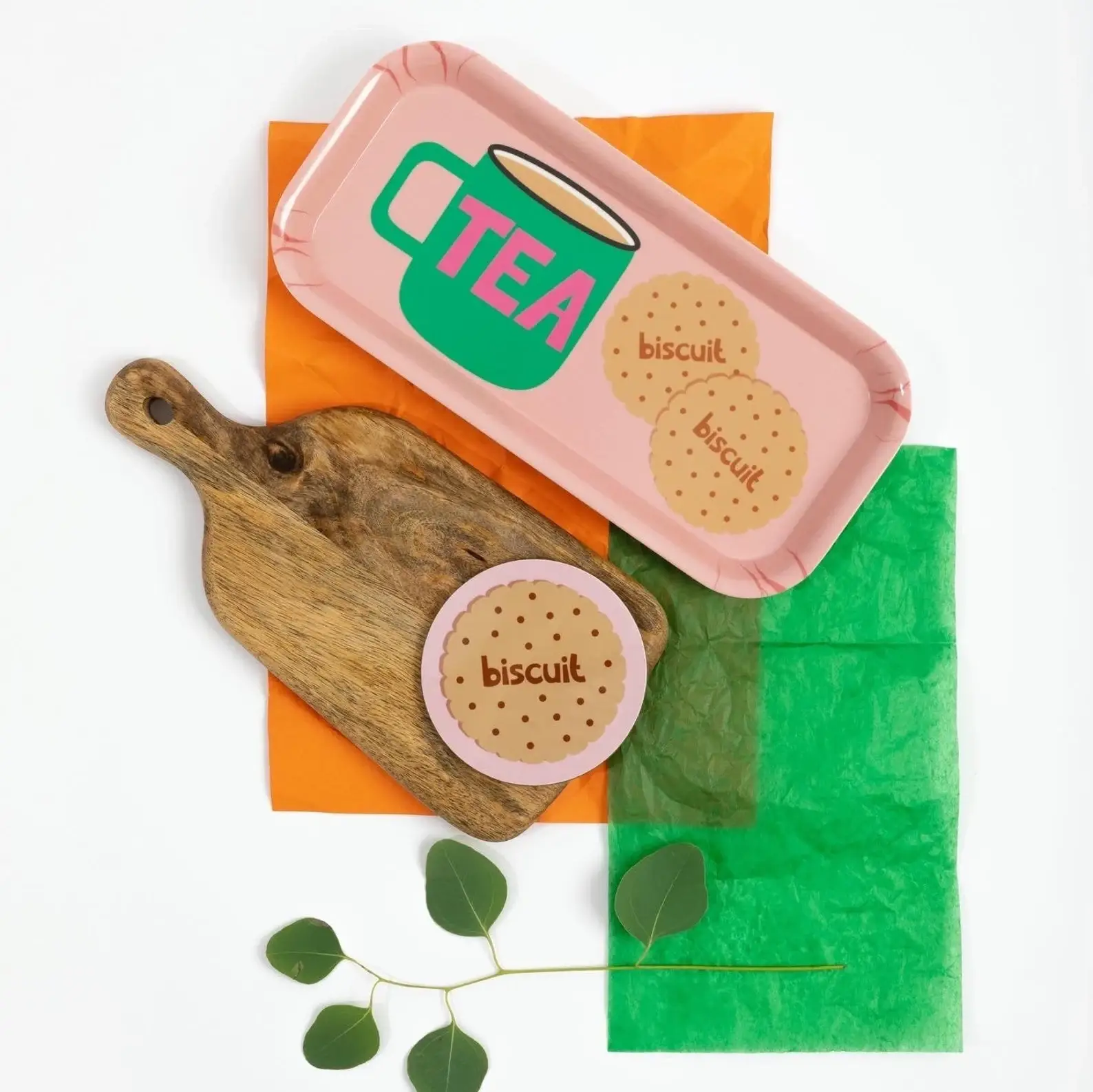 Poppekins - Wholesale Serving Tray - Tea and Biscuits Melamine Tray1