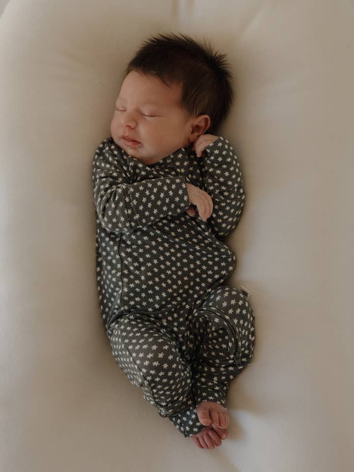 Forever French Baby - Wholesale Sleepsuit - Baby - Bamboo Zip Pajamas | Green Flowers2