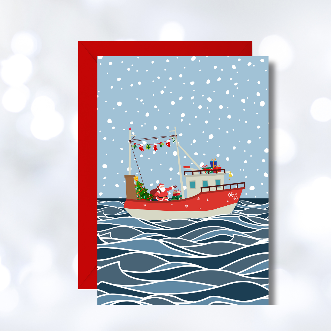 Waves & Wander - Wholesale Christmas Card - Coastal Christmas Cards 5 pack4