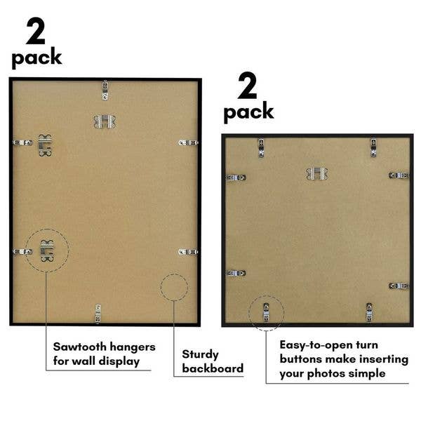 Black Set of 4 Picture Frames Gallery Wall - (2) 16x20, (2) 16x16 for wholesale on Faire1