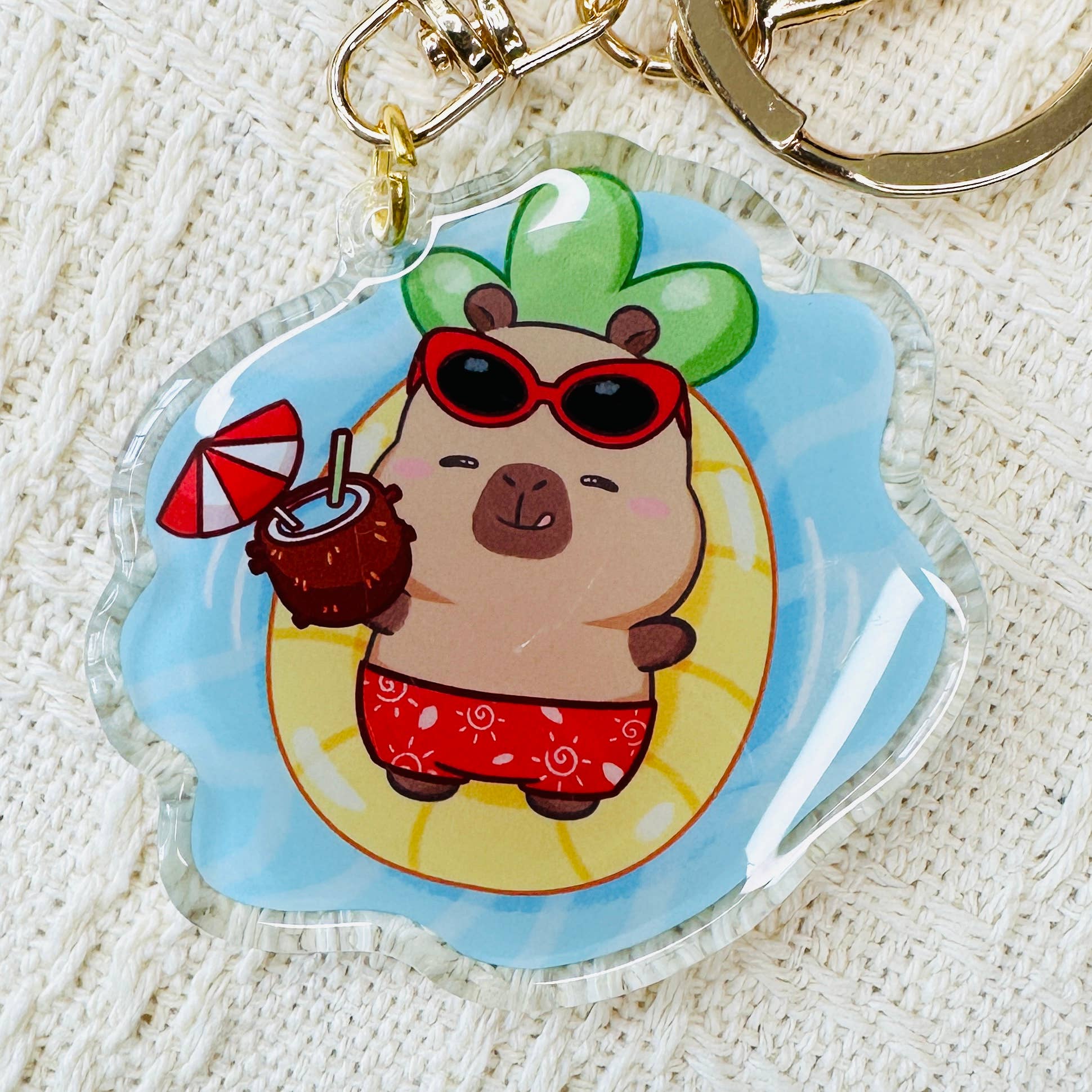 CapyFun - Wholesale Keychain - Women's - Capybara Acrylic Keychain Cute Kawaii Dumpling Boba Tea Coffee Ice Cream Reading Orange Ramen Foodie Hot Pot Holiday Gift For Her30