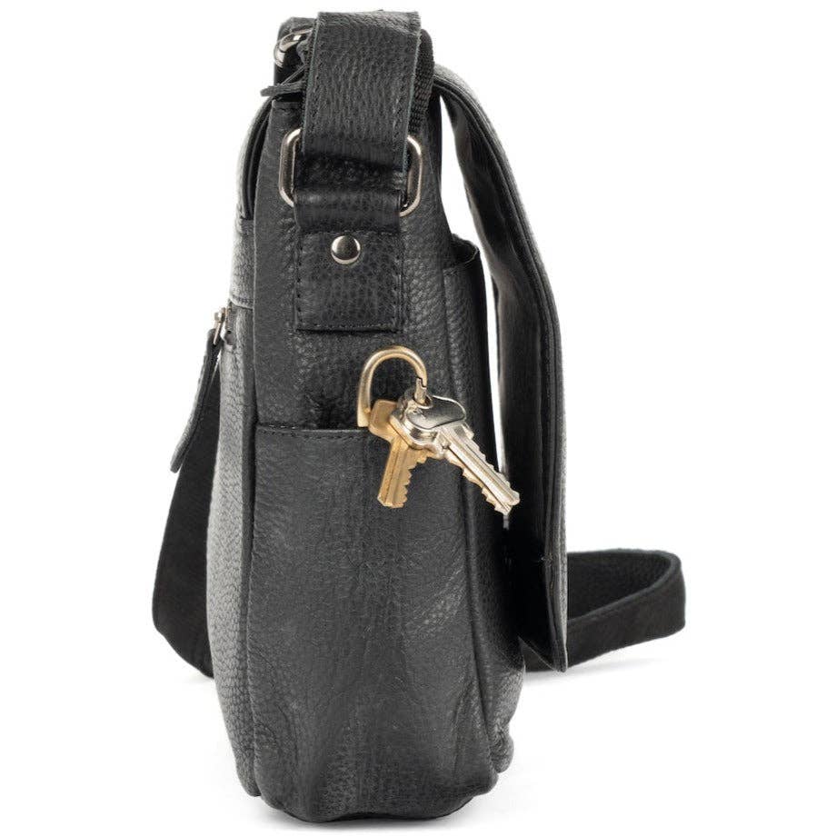 Greenwood Leather USA - Wholesale Messenger Bag - Women's - Smart Messenger Mini Steven 11" Black4