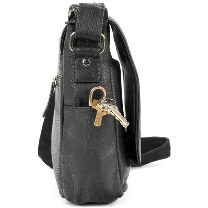 Greenwood Leather USA - Wholesale Messenger Bag - Women's - Smart Messenger Mini Steven 11" Black4