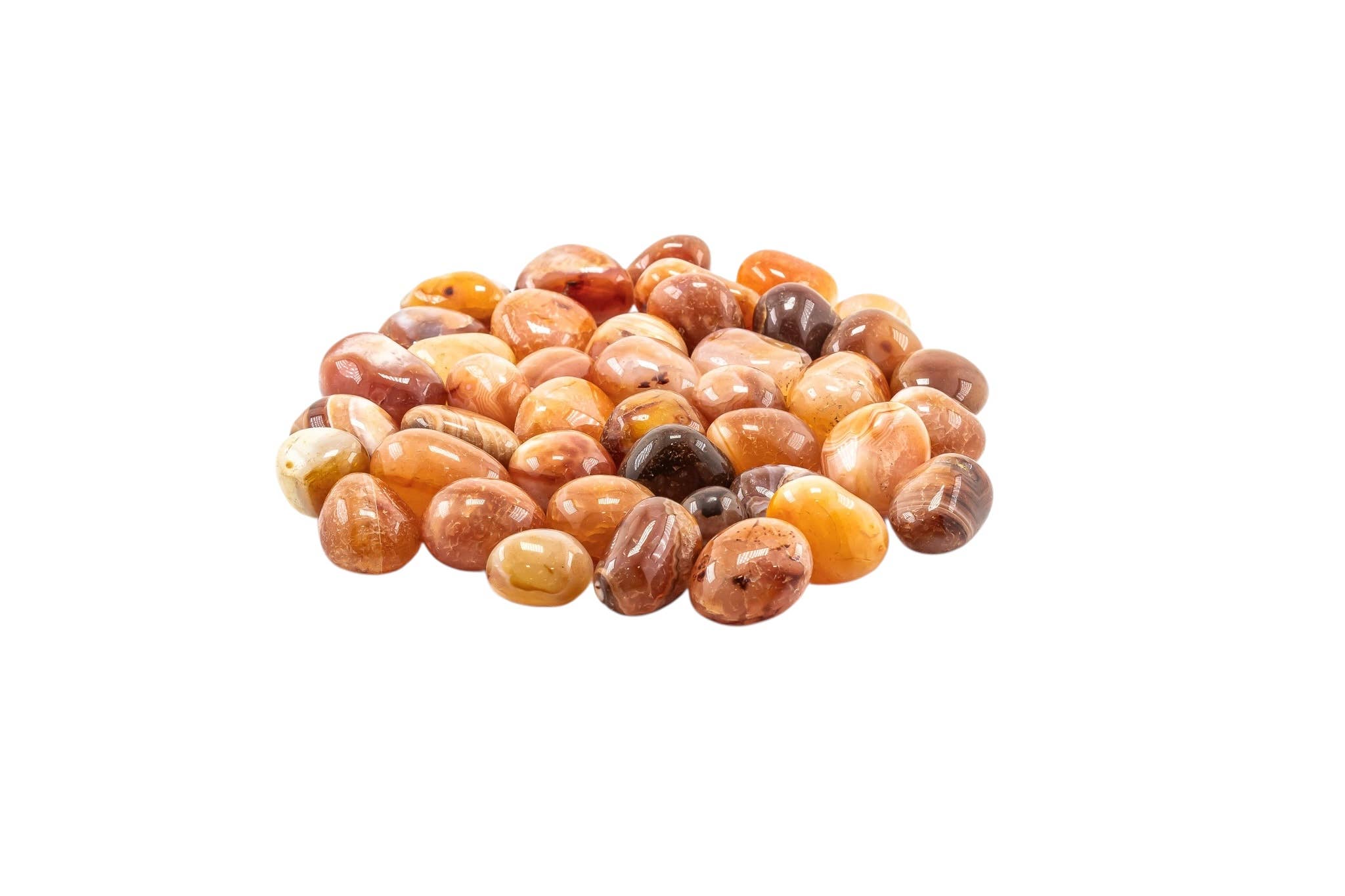 Quasar Gems USA - Wholesale Spiritual Stone/Crystal - Banded Carnelian Tumbled 20-30mm 1KG/2.2lbs4