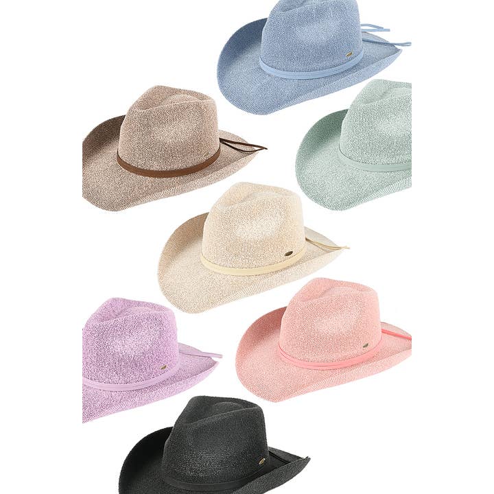 Hana - Wholesale Cowboy Hat - Women's - C.C Terry Cloth Band Trim Cowboy Hat