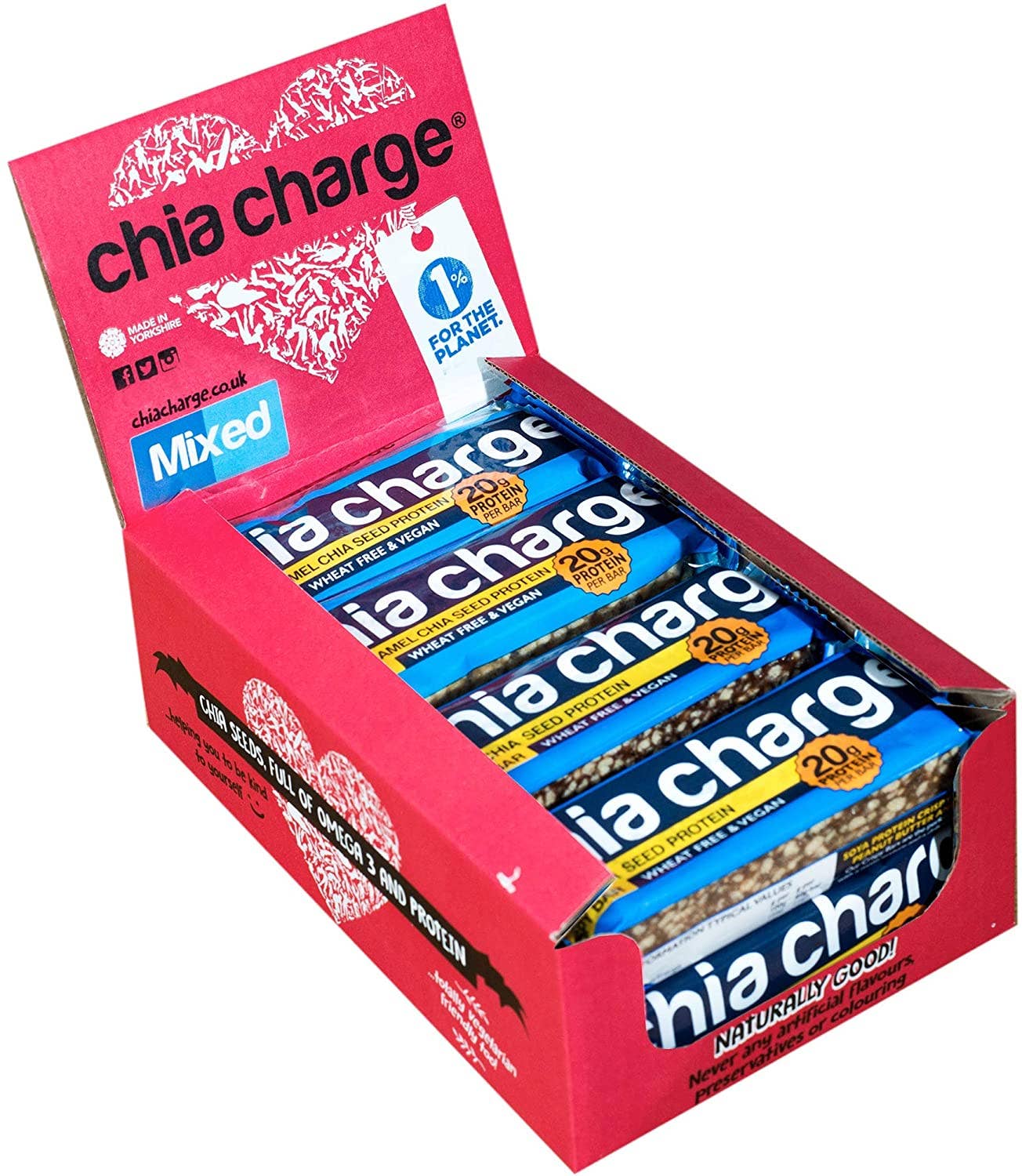 Chia Charge – wholesale Snack bar – Protein Crispy Bar–Vegan–20g Protein/ 60g bar x 10 count4