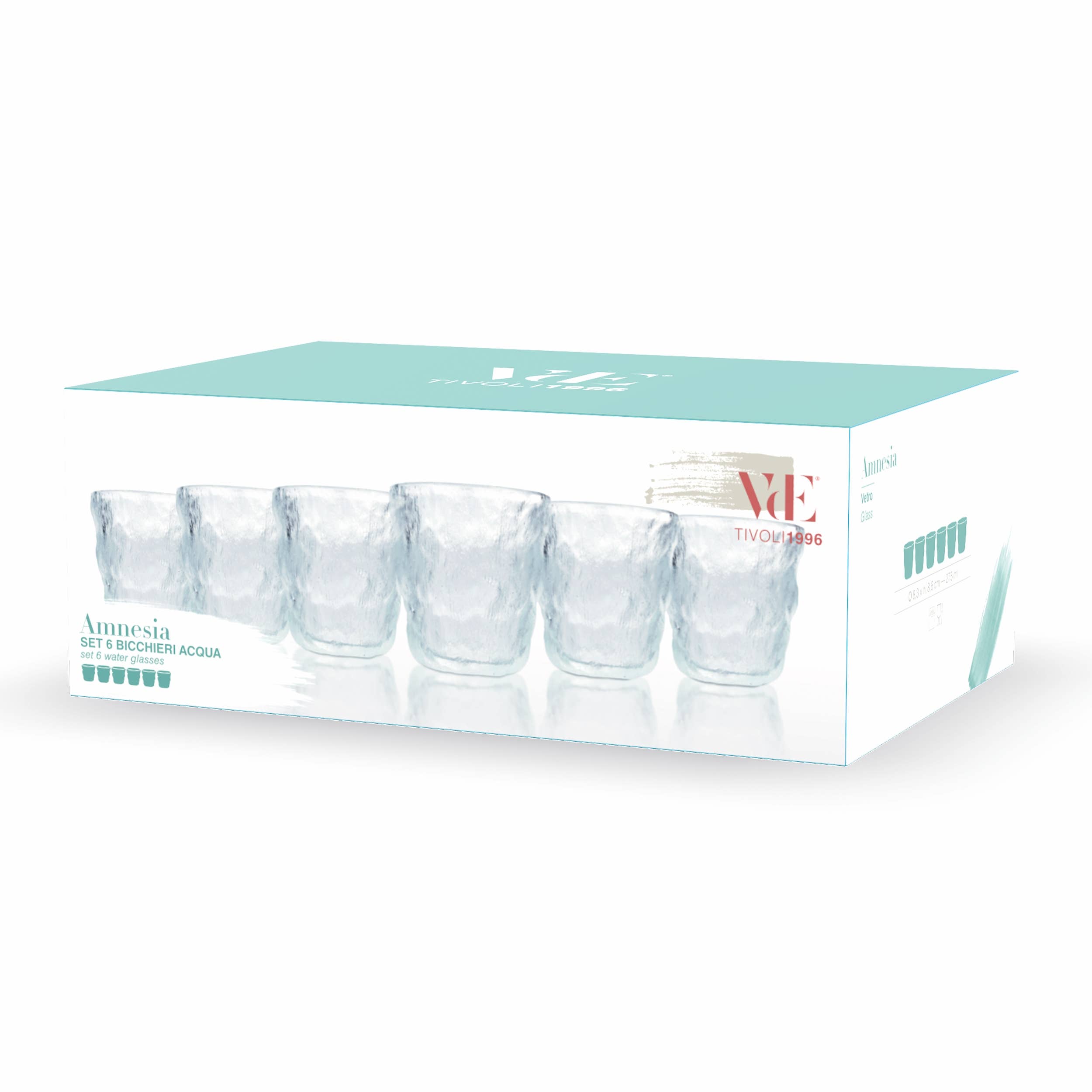 VdE Tivoli 1996 - Wholesale Drinking Glass/Cup - AMNESIA SET 6 WATER GLASSES 275 ML2