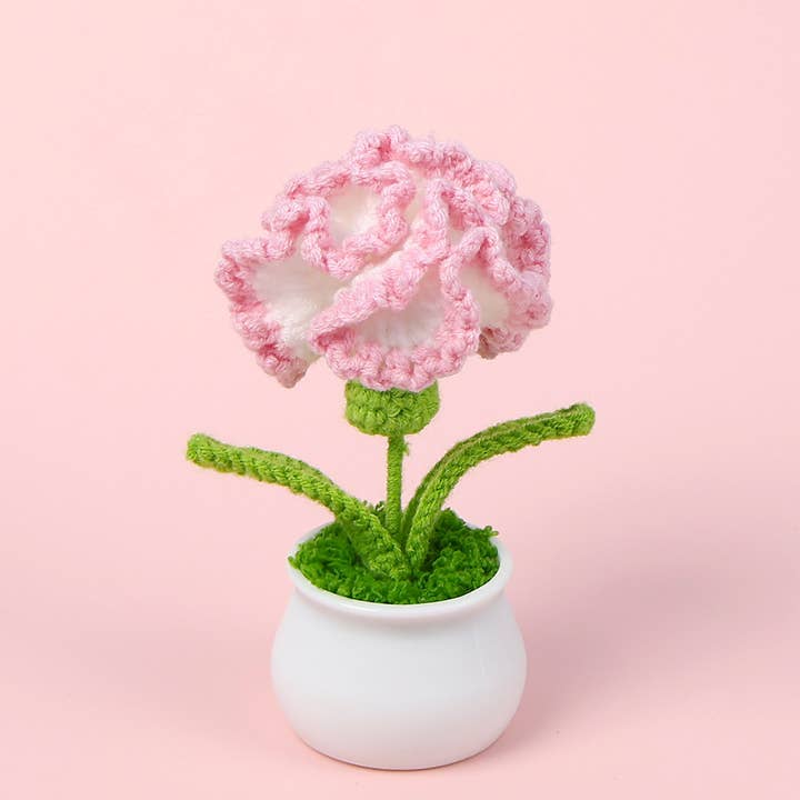 Lilyrosy - Wholesale Artificial Flowers - Lilyrosy Crochet Flower Pot Tulip Sunflower, Handmade Gifts