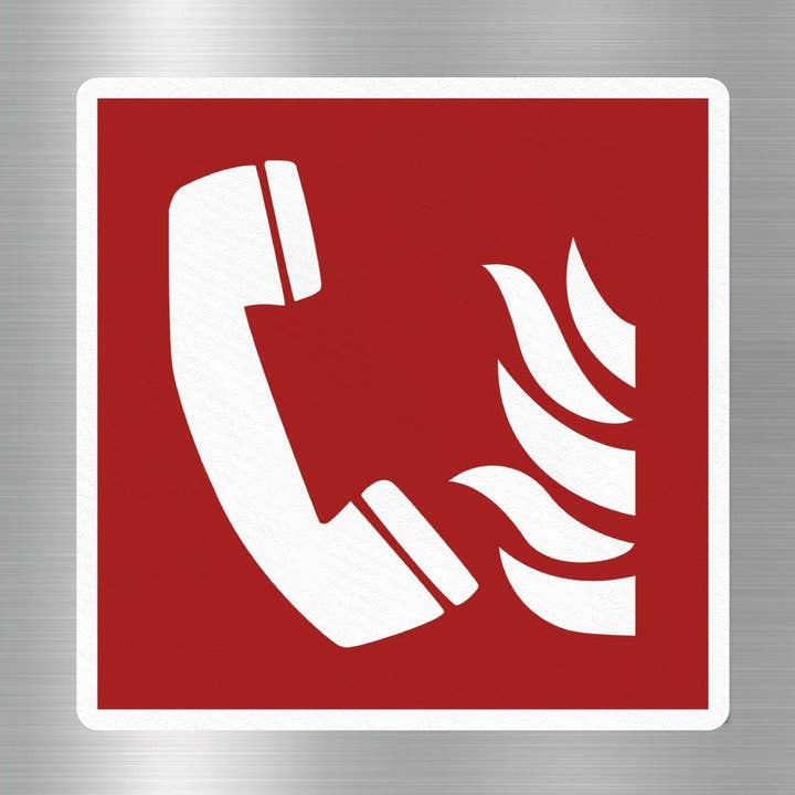 GraffMerch.com - Wholesale Sticker - Fire Alarm Telephone Sign Sticker