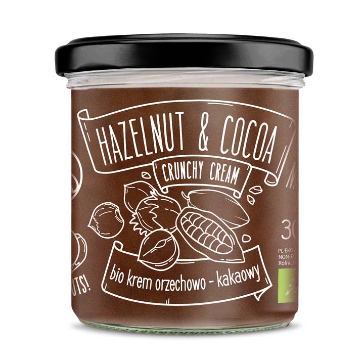 Bio creme hasselnød og kakao crunchy 300 g for engroshandel hos Diet Food