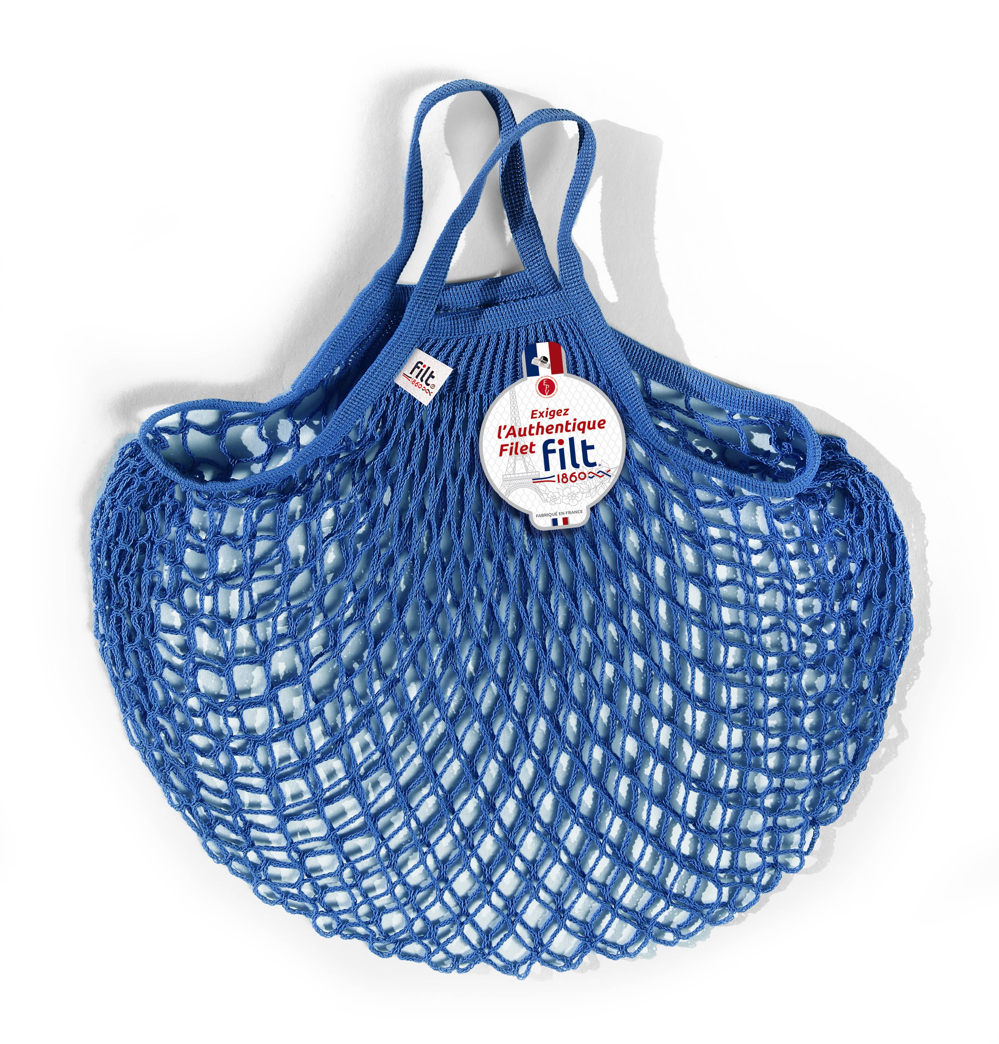 Filt1860 - Wholesale Grocery/Shopping Bag - Net shopping bag Bleu Matisse small handles0