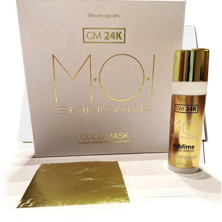 sesioMWorld - M·O·I Professional - Venta al por mayor Mascarilla - Tratamiento facial completo con láminas de oro GOLD MASK
