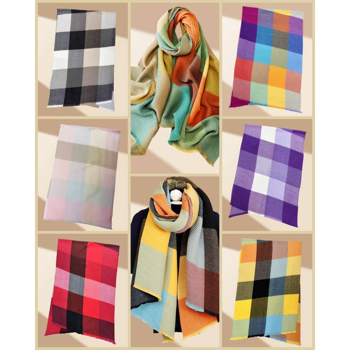 JC Sunny Fashion - Wholesale Scarf - Women's - Luxurious 3D Textured Crinkle Scarf