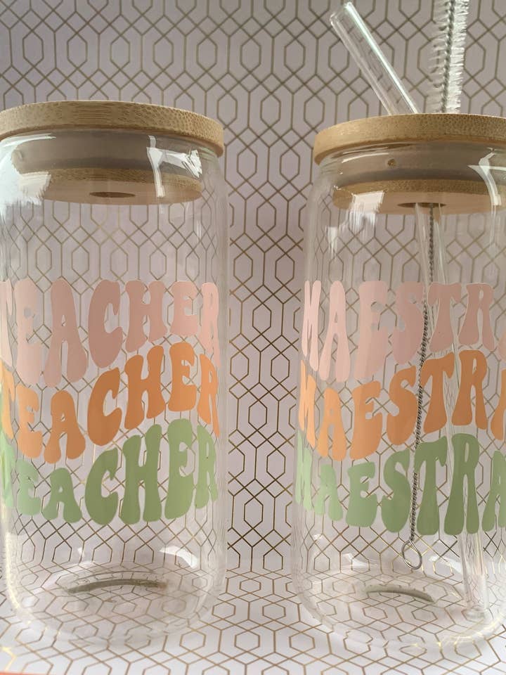 Tasse en verre Teacher pour la vente par cwjgcrafts