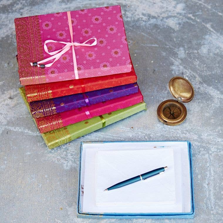 The Paper High Gift Company Limited - Wholesale Stationery/Notecard Set - Handmade Sari Writing Set - Stationery Paper Set6