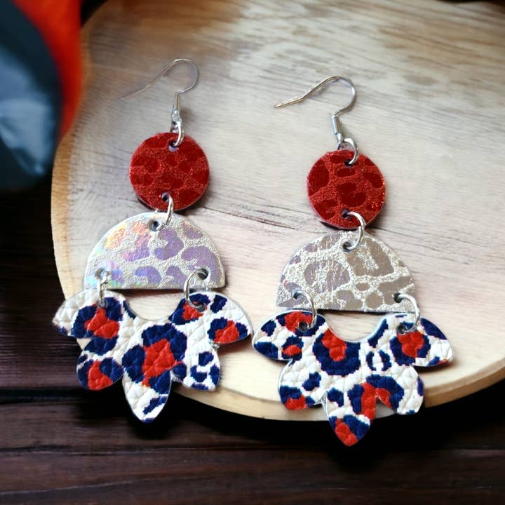 Bushleys Beauties, LLC - Wholesale Dangle Earrings - 4th of July Flower Petal Earrings