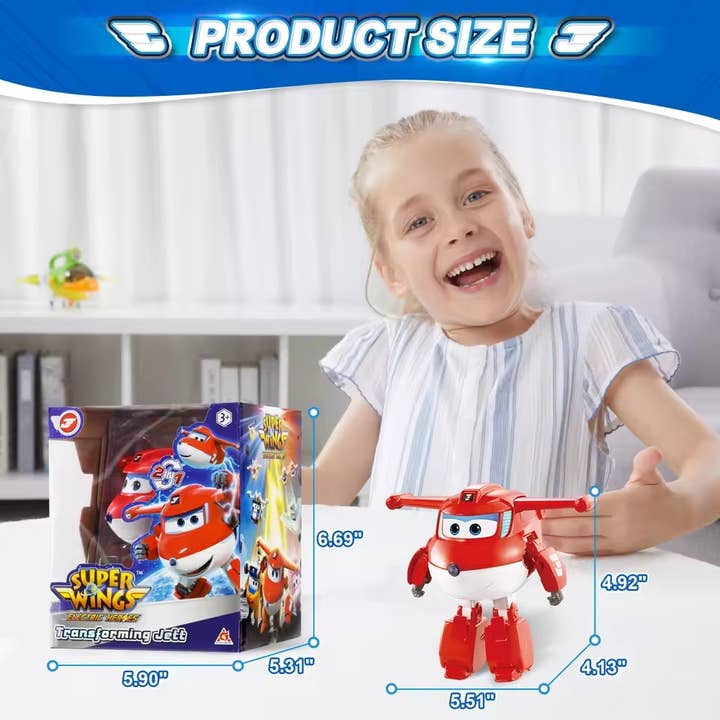 Alpha Toys - Wholesale Toy Plane - Kids - Super Wings 5" Transforming Jett Airplane Toy