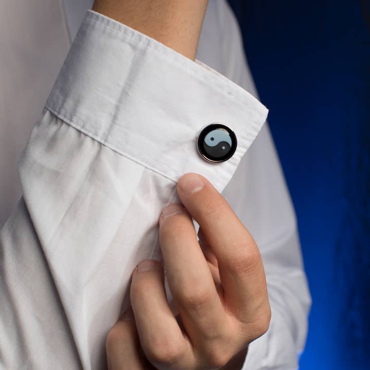 Jewels' Joy - Wholesale Stud/Post Earrings - Yin Yang Agate Cameo Cufflinks