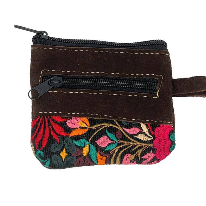 Pichincha - Wholesale Coin purse – Women’s - Embroidered Floral Leather Suede "Beca" Coin Purse Pouch1