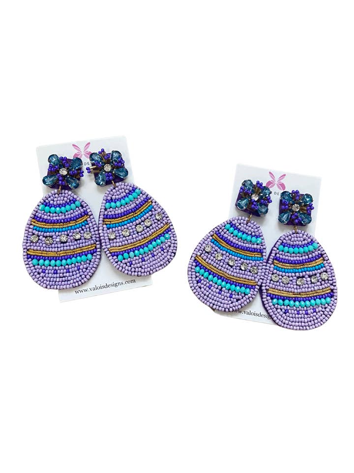 Boucle d'oreille œuf violet pour la vente par Valois Designs