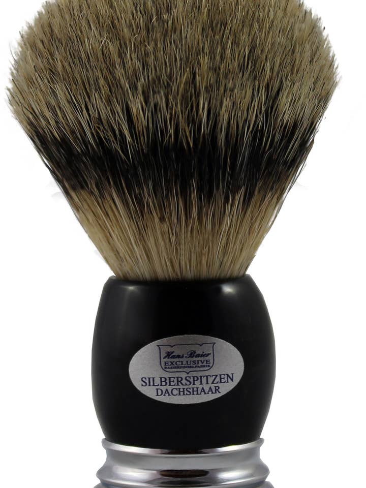 Pincel de barbear em chifre verdadeiro escuro por atacado de Hans Baier Exklusive