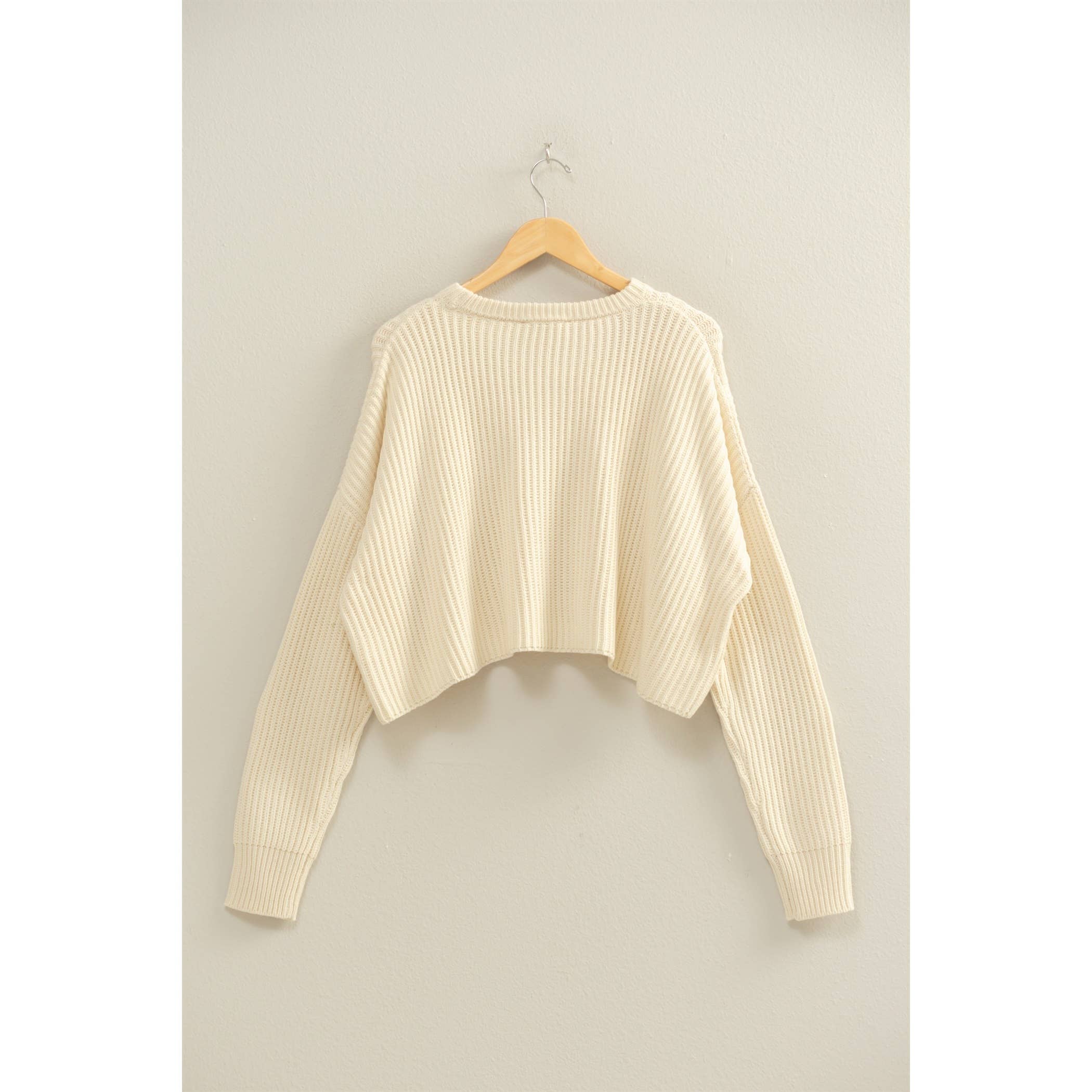 Double Zero - Wholesale Knit Sweater - Women's - Cropped Knit Sweater With Crew Neck12