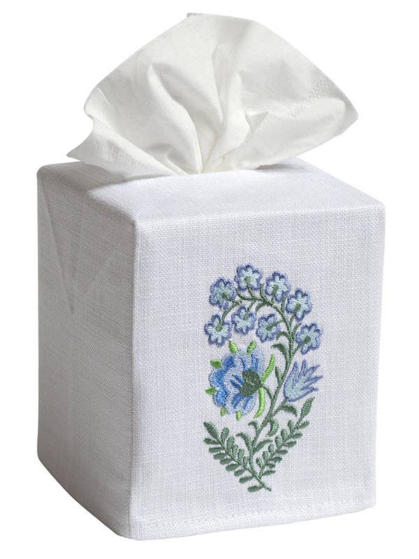 Tissue Box Cover, Fleur (Blue) for wholesale by Jacaranda Living